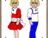 PDF Doll Pattern - Dress, Blouse, Pants - No. PDF-106AE10 - Fits 10" Ann Estelle or Patsy Fashion Dolls