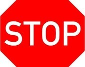 STOP SIGN Road Traffic Playroom 12x12  Vinyl Decor Wall Lettering Words Quotes Decal Art Custom