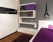 PARIS Eiffel Tower 16x40 Vinyl Wall Decal Decor Wall Lettering Words Quotes Decals Art Custom