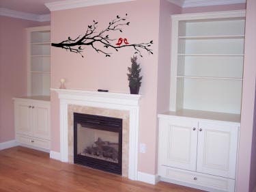 Tree Branch with Heart Birds 50x22 Vinyl Wall Lettering Words Quotes Decals Art Custom Nature