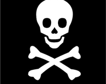 Crossbones Pirate Skull 18x28  Vinyl Decor Wall Lettering Words Quotes Decal Art Custom