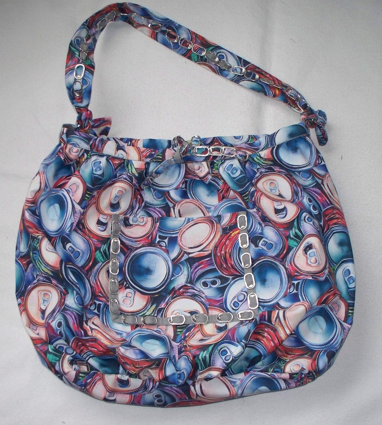 Recycled Cans Extra Large Tote Bag, Rare Fabric, Reversible