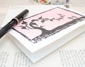 SALE Limited Edition Watercolor Linocut Notecard The Loving Tree