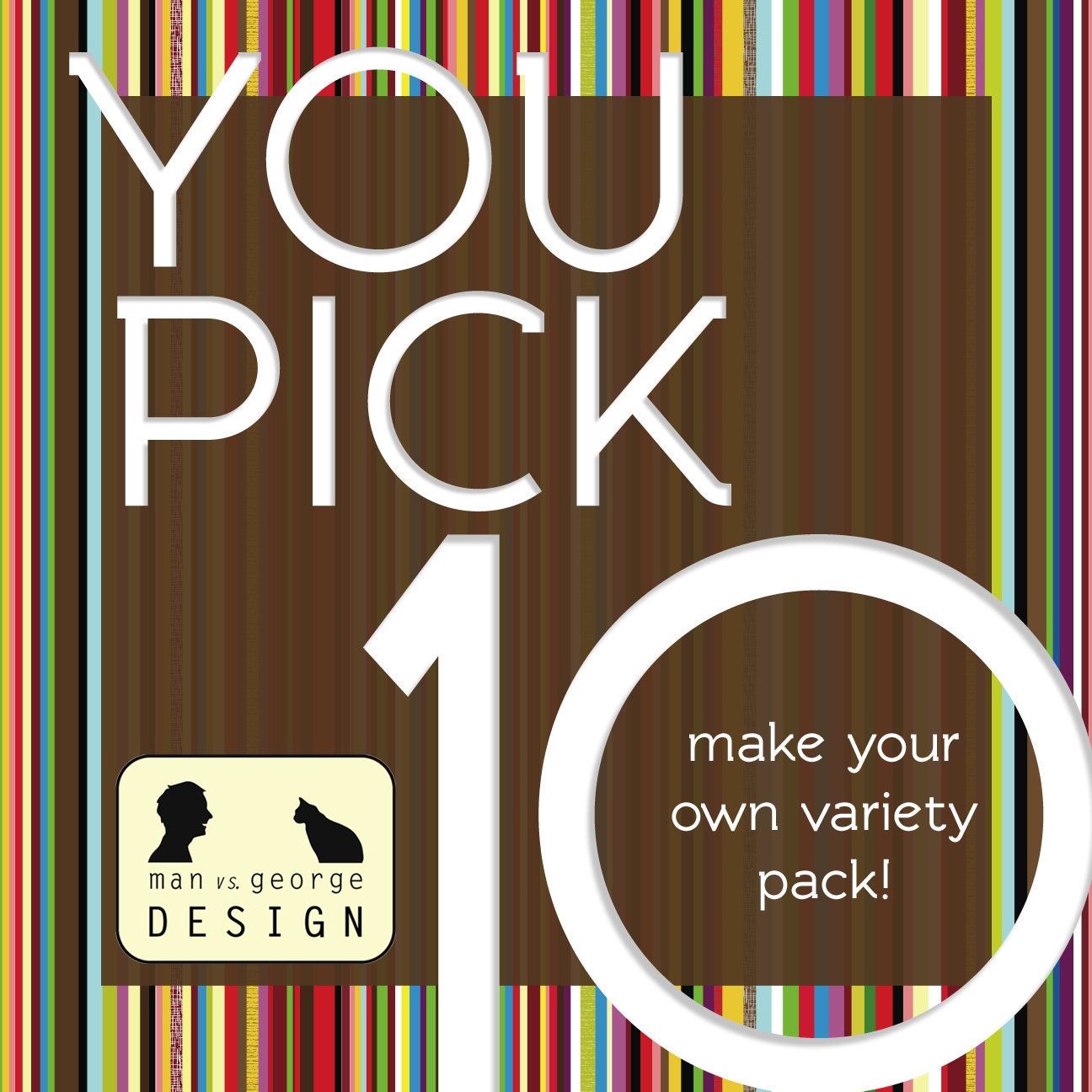 Pick Ten (10) Fun & Modern Greeting Cards - Make Your Own Variety Pack on 100% Recycled Paper