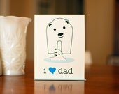 Polar Papa & Baby Bear - Father's Day or New Baby Card on 100% Recycled Paper