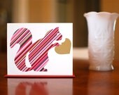 Eat Your Heart Out Squirrel - Striped Blank Card on 100% Recycled Paper