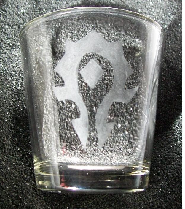 Horde etched shot glass
