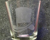 Top Hat etched XL shot glass