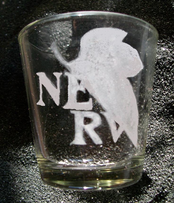 Evangelion etched shot glass by CoventryDecor on Etsy