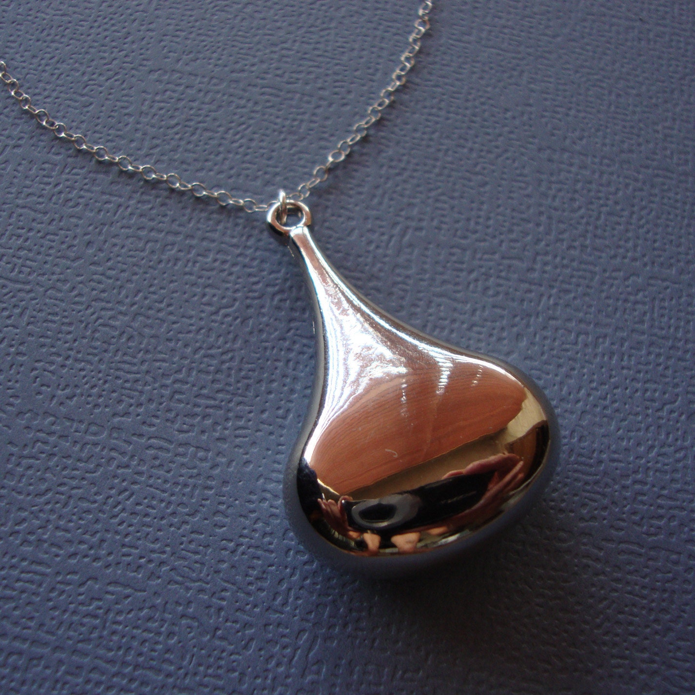 Large Silver Drop - Sterling Silver Chain and Clasp