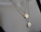 Double Strand Silver Lockets Necklace - Mother, daughter, special gift, Keepsake, Bridal, bridesmaids, family
