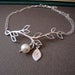 Branch Personalized Bracelet, STERLING SILVER delicate feminine bridal, bridesmaids, simple and dainty jewelry, wedding pearl bracelet