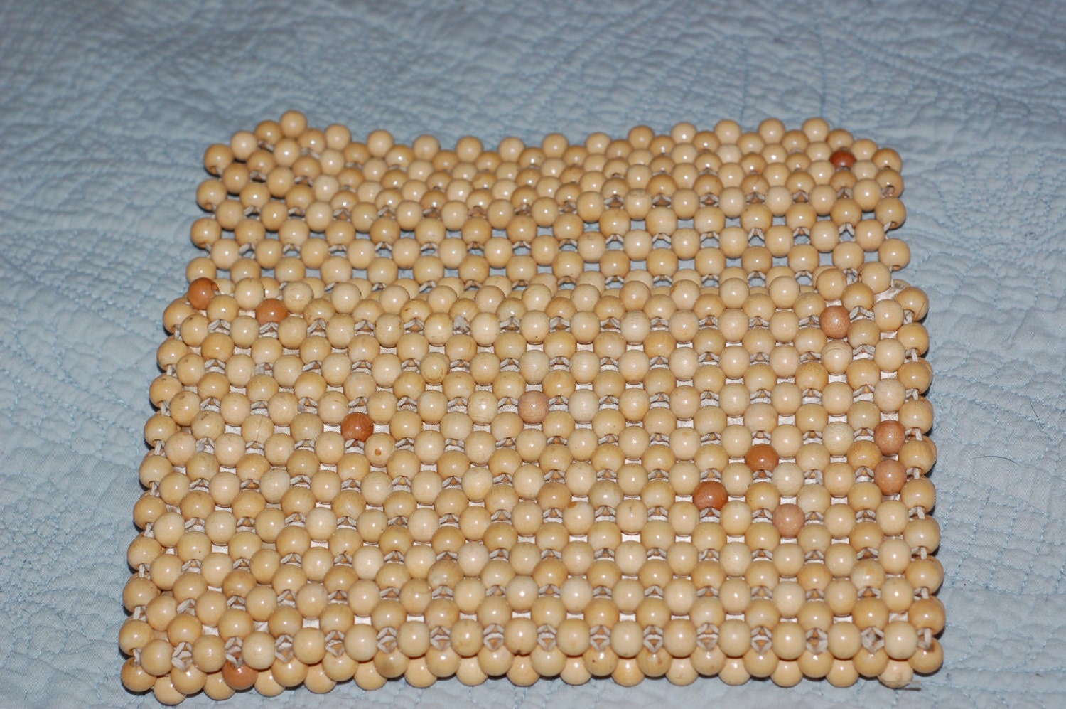 Vintage Japanese Wood Bead clutch