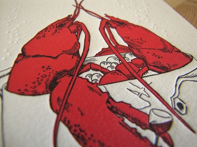 Love Lobsters Letterpress Card
