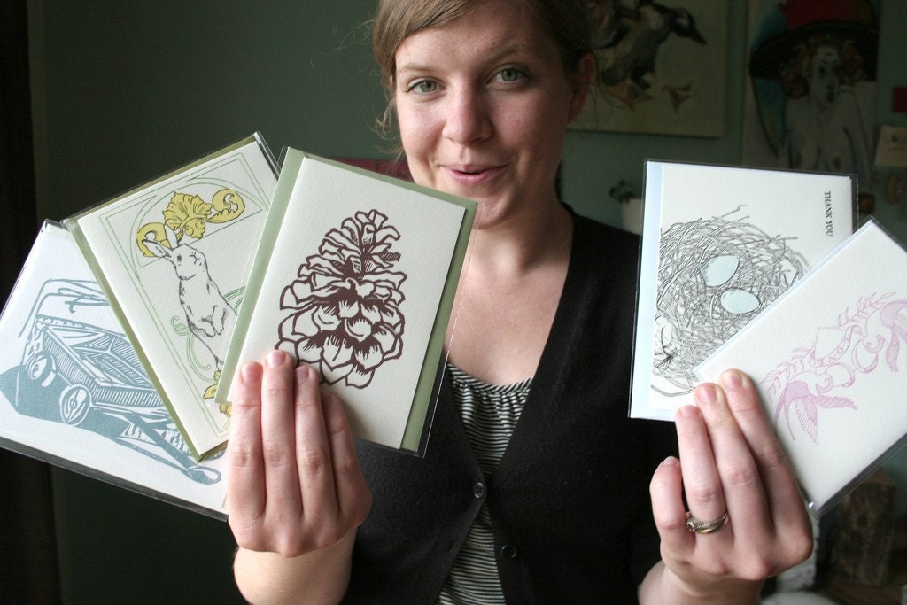 Variety Pack of Letterpress Printed Cards
