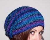 ladies slouch hat womens slouch hat girls crochet slouch hat jeweltone blue pink green mauve youth adult 4551