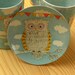 Owl Plate, Owl in the Clouds, Owl Art,