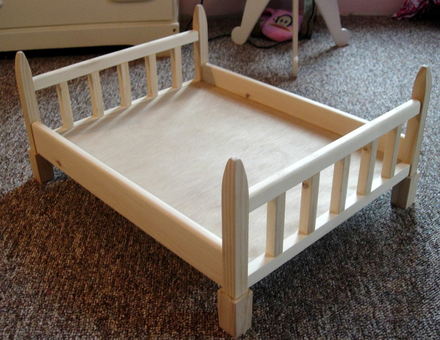 Double-sized Single Bunk Doll Bed for American Girl or Newborn Photography Photo Prop or Pet Bed - Ready to Paint
