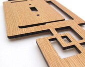 Modern Rustic Squares Wood Switch Plate Cover made from Sustainable Harvest Red Oak Wood . Timber Green Woods