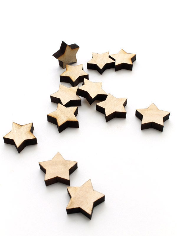 Laser Cut Mini Wooden Stars - Free Shipping - Itsies - Charms by Timber Green Woods