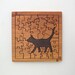 Mini Cat Puzzle - Sustainable Harvest Black Cherry and Walnut - Food Safe Oil Finish . Timber Green Woods