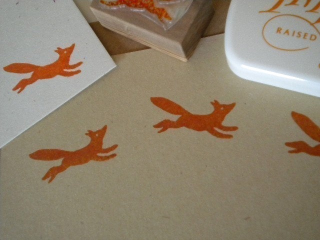Running Fox Olive Wood Stamp