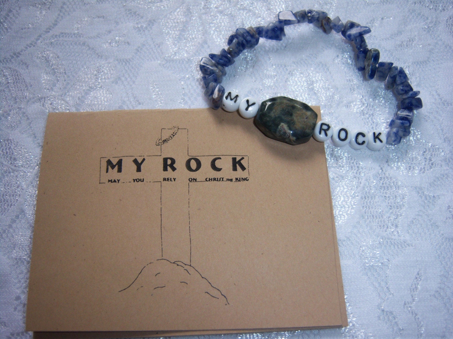 MY ROCK Inspirational Bracelet - May You Rely On Christ the King