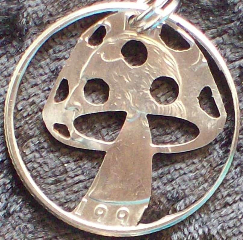 Toadstool Hand Cut Coin Jewelry