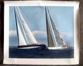 Oil Painting on Canvas - Sailboat Race Newport Bucket Race