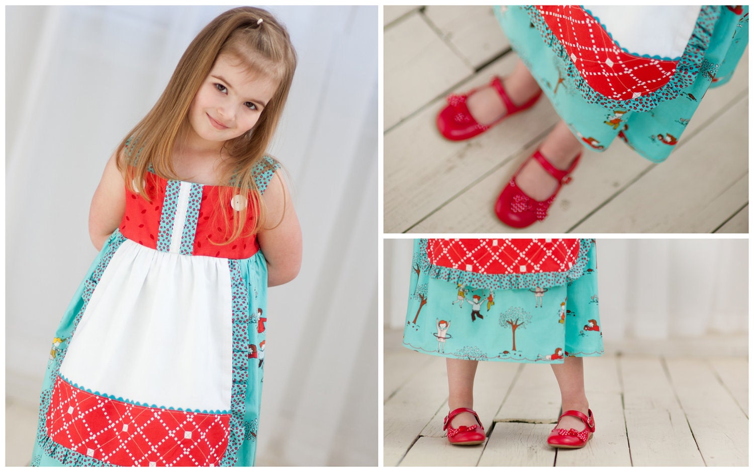 PRINTED PATTERN: Girls Charlotte Apron Dress - Original Printed Sewing Pattern - Size 6 Month through 8 Years