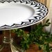 Cake Stand Cupcake Stand Dessert Pedestal Wedding Decor Chevron And Vintage By E. Isabella Designs. As Featured In Martha Stewart Weddings.