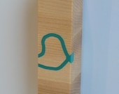 Rect Petite Wall Vase in maple with teal resin inlay