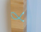 Rect Petite Wall Vase in maple with sky resin inlay