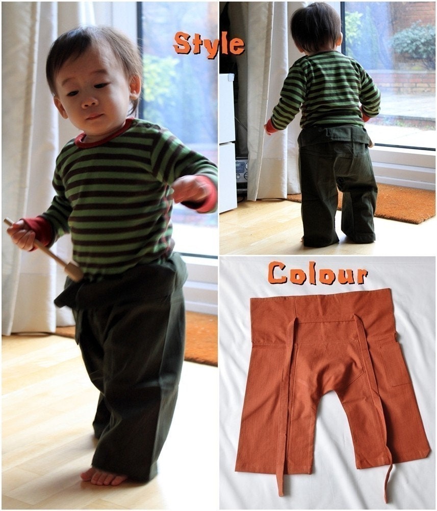 Kid's fisherman pants (brown) 2T-3T
