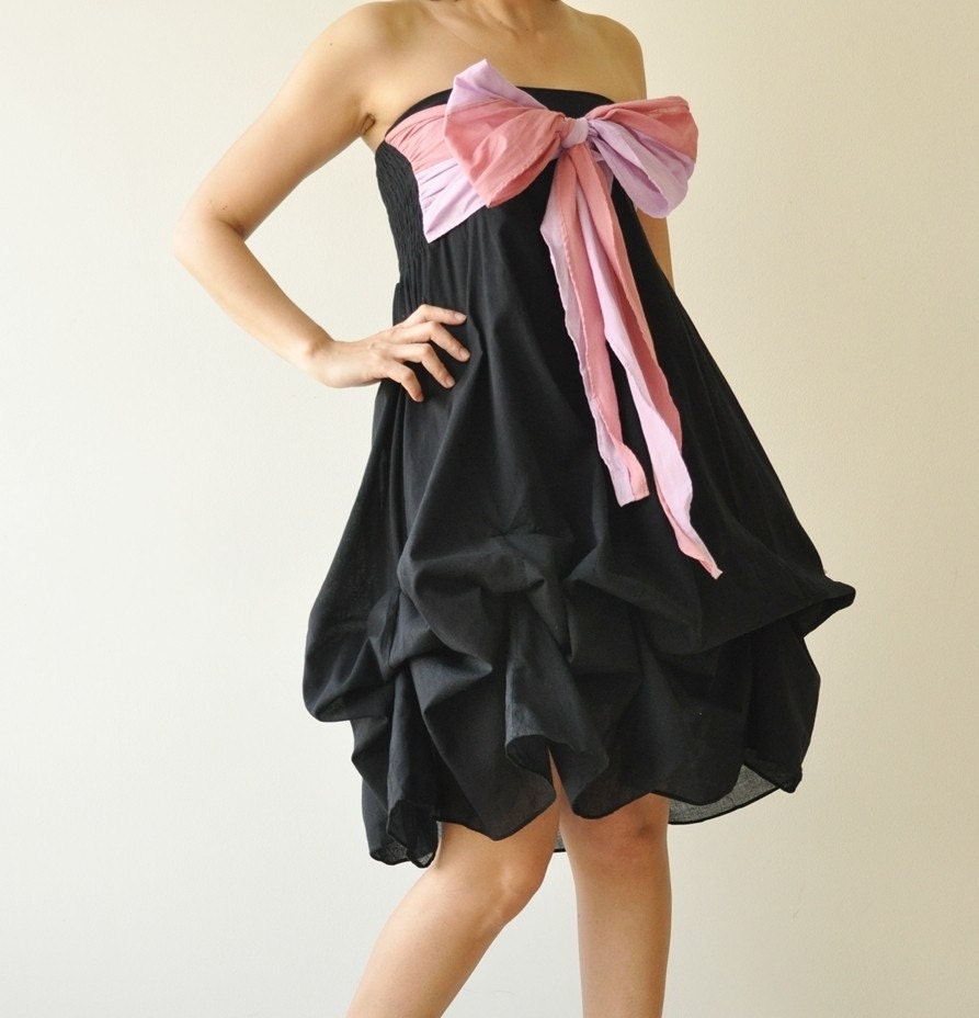 Vary ...  Black-Pink Cocktail Dress
