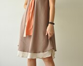 The Tie.... Brown-Orange  Cotton Dress