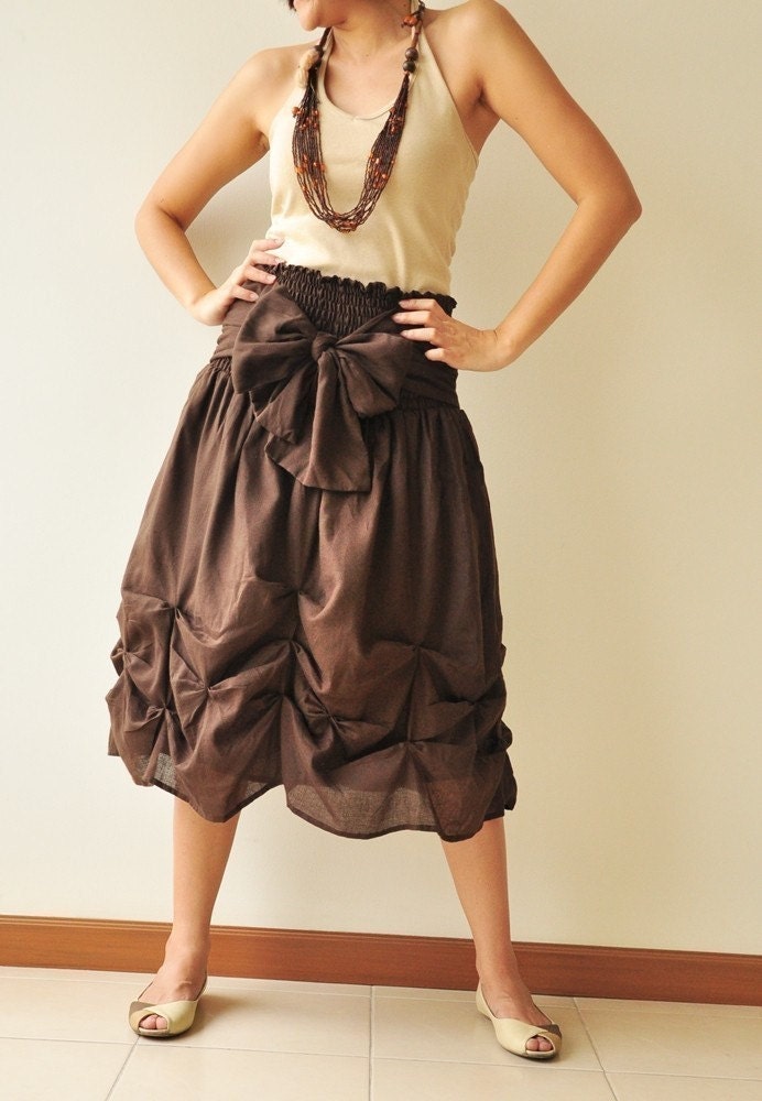 Baby Doll.... Dark Brown Cotton Dress/Skirt