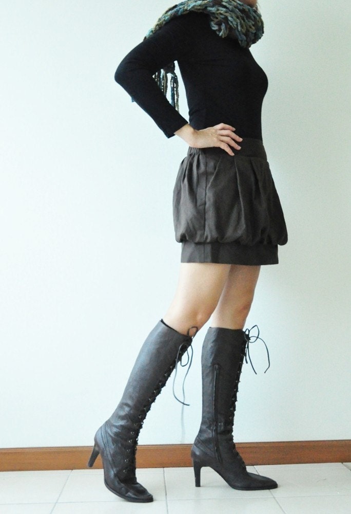 SALE 15% Tulip ...... Dark Brown Cotton Skirt- 3 Sizes Available