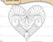 Instant Download Deco Heart Digital Stamp Romantic Clip Art Printable Love Wedding Stamp Engagement Image Anniversary Clipart DS9010