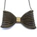 Edgy Chainmaille Brass Bow Necklace
