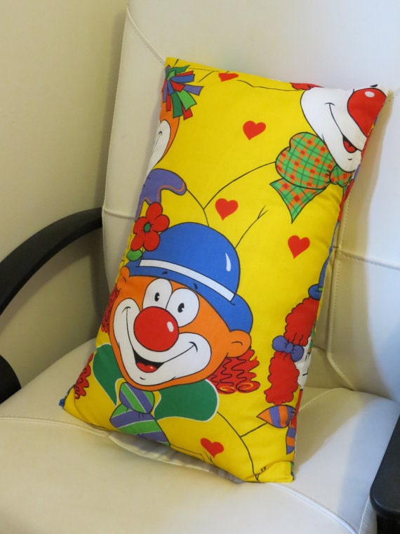 Clown and Love Heart Pillow Case