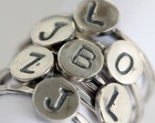 Personalized Initial Monogram Ring Sterling Silver