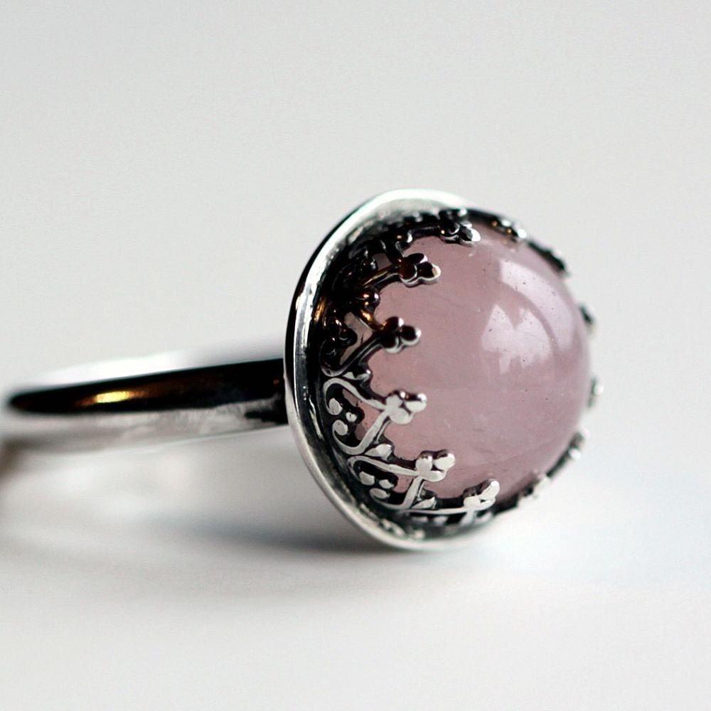 Sterling Silver Ring with Rose Quartz