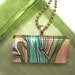 Bamboo, watercolor, Glass Tile Pendant, Necklace, Painting, OOAK, green, modern, abstract