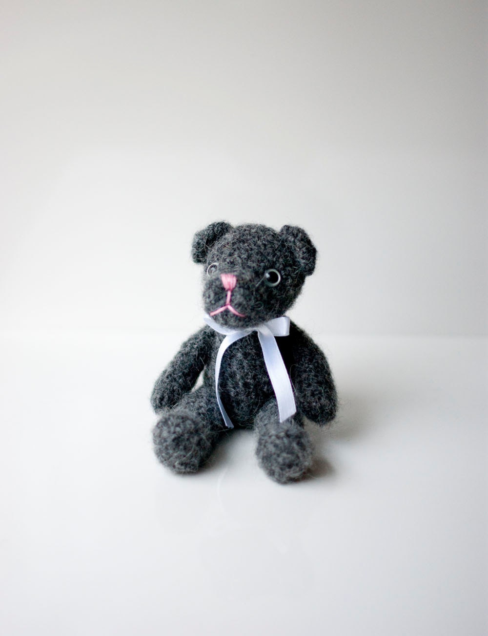 Crocheted bear Tiny - the smallest little bear