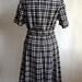 New Year's 12 Dollar Sale Vtg Pleated Plaid Peter Pan Collar Day Dress