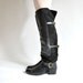 Vtg Knee High Buckled Badass Rocker Chick Suede and Leather Boots EU 38/UK 5.5/US 7.5