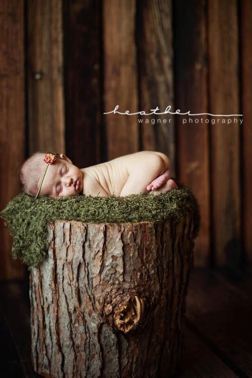 moss mini-blanket / wrap - as seen in Professional Photographers Magazine - newborn photography prop
