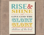 Rise & Shine Religious Nursery Print 8x10 - Nursery Baby or Kids - Digital Print - Noah's Ark Song Lyrics