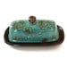 Butter Dish - Teal Blue and Brown